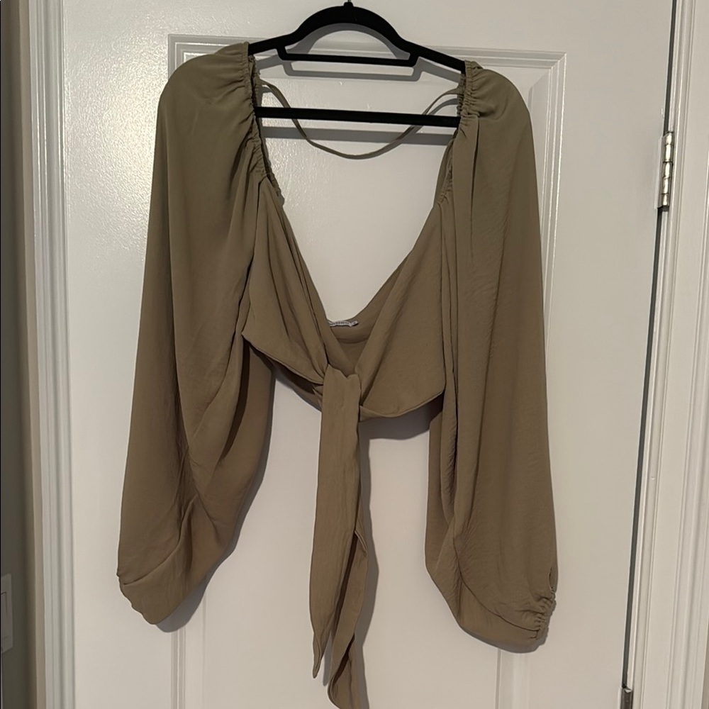 Elegant Olive Green Women's Top